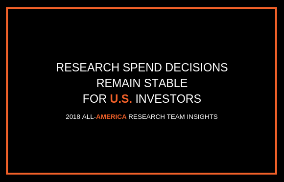 美国投资者的研究支出决定保持稳定