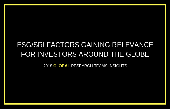 ESG/SRI因素对全球投资者越来越重要