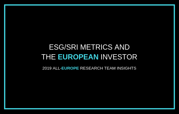ESG/SRI指标与欧洲投资者