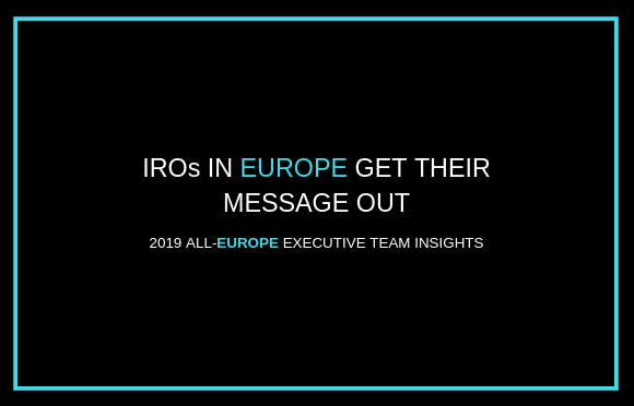 欧洲的IROs发出了他们的信息
