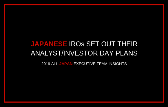 日本的IROs制定了他们的分析师/投资者日计划